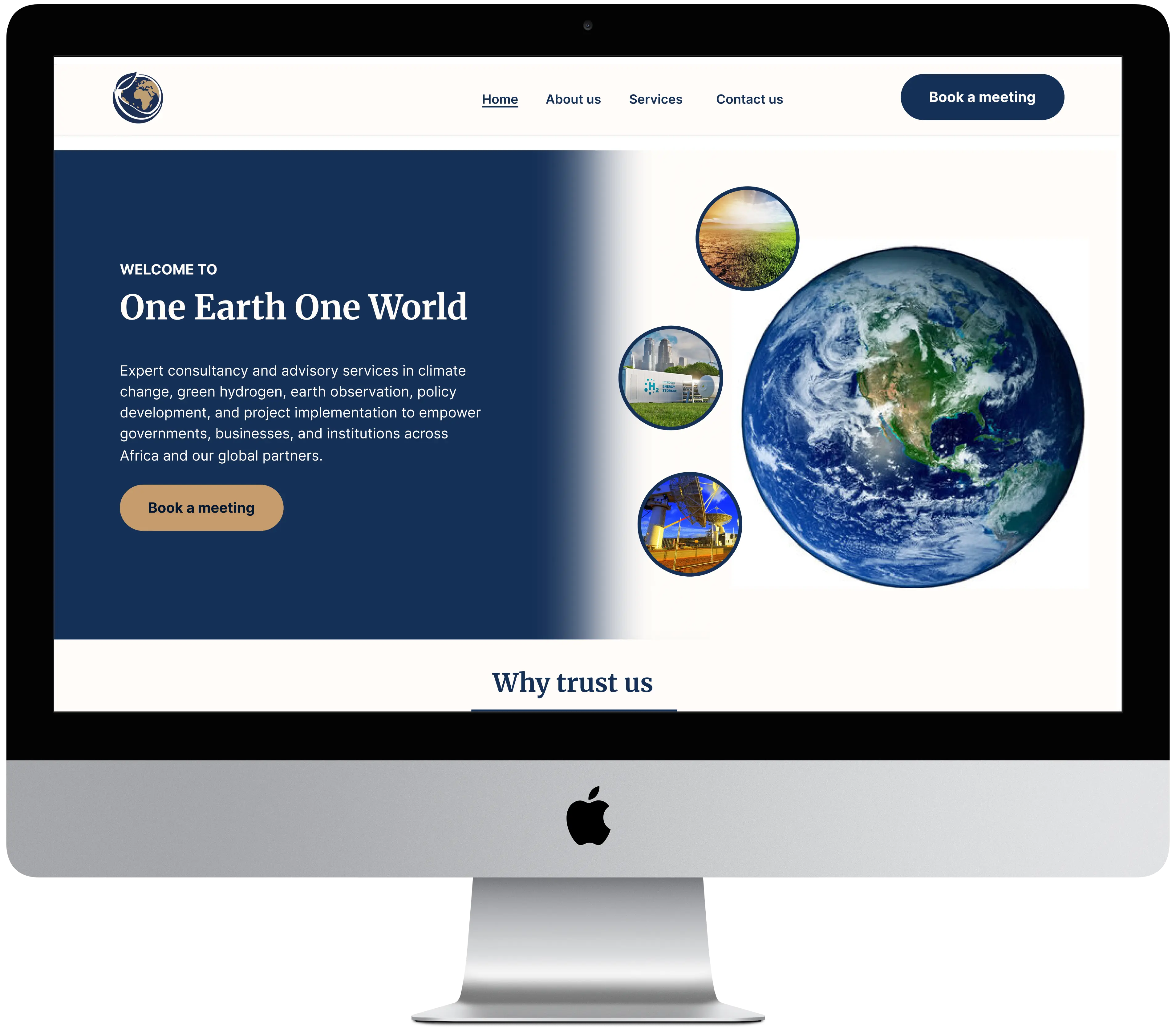 One Earth One World website desktop view